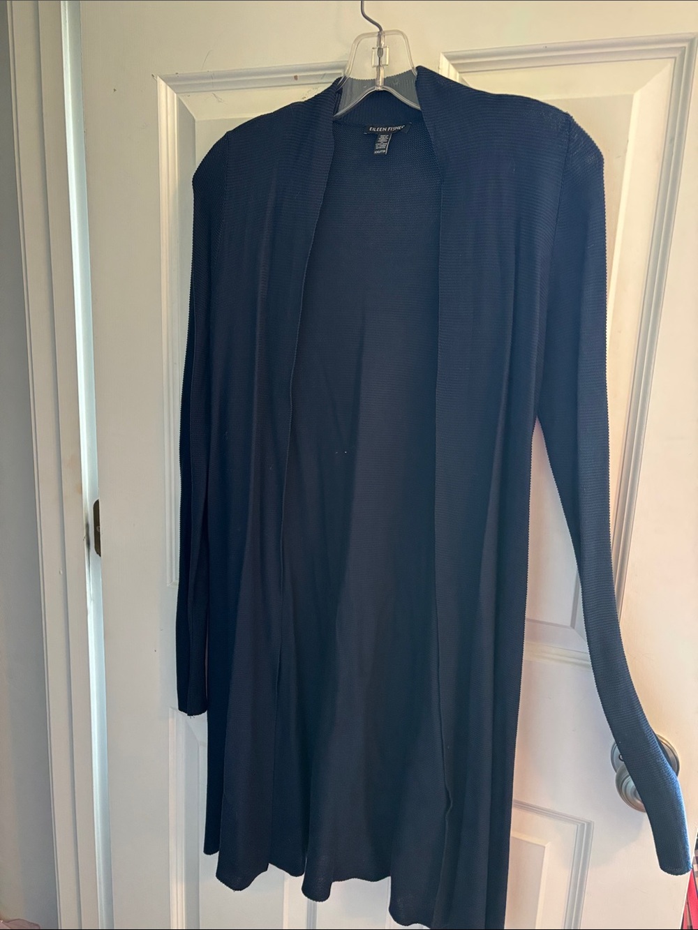 Eileen Fisher Light Summer Dark Navy Open-Front Cardigan